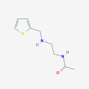 molecular formula C9H14N2OS B13272081 N-{2-[(thiophen-2-ylmethyl)amino]ethyl}acetamide 