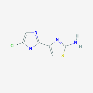 molecular formula C7H7ClN4S B13272094 4-(5-chloro-1-methyl-1H-imidazol-2-yl)-1,3-thiazol-2-amine 