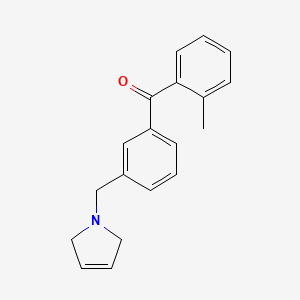 molecular formula C19H19NO B1327210 2-Methyl-3'-(3-pyrrolinomethyl) benzophenone CAS No. 898789-59-8