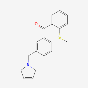 B1327211 3'-(3-Pyrrolinomethyl)-2-thiomethylbenzophenone CAS No. 898789-90-7