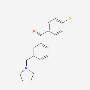 molecular formula C19H19NOS B1327212 3-(3-Pyrrolinomethyl)-4'-thiomethylbenzophenone CAS No. 898789-92-9