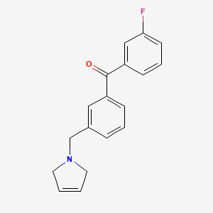 molecular formula C18H16FNO B1327213 (3-((2,5-Dihydro-1H-pyrrol-1-yl)methyl)phenyl)(3-fluorophenyl)methanone CAS No. 898790-07-3