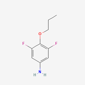 molecular formula C9H11F2NO B13272136 3,5-Difluoro-4-propoxyaniline 