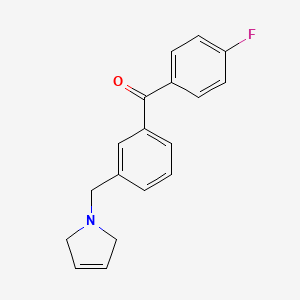 molecular formula C18H16FNO B1327214 (3-((2,5-Dihydro-1H-pyrrol-1-yl)methyl)phenyl)(4-fluorophenyl)methanone CAS No. 898790-10-8