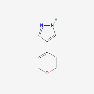 molecular formula C8H10N2O B13272140 4-(3,6-Dihydro-2H-pyran-4-yl)-1H-pyrazole 