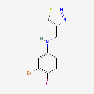 molecular formula C9H7BrFN3S B13272141 3-Bromo-4-fluoro-N-(1,2,3-thiadiazol-4-ylmethyl)aniline 
