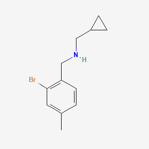 molecular formula C12H16BrN B13272180 [(2-Bromo-4-methylphenyl)methyl](cyclopropylmethyl)amine 