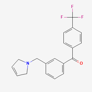 molecular formula C19H16F3NO B1327219 (3-((2,5-Dihydro-1H-pyrrol-1-yl)methyl)phenyl)(4-(trifluoromethyl)phenyl)methanone CAS No. 898749-32-1