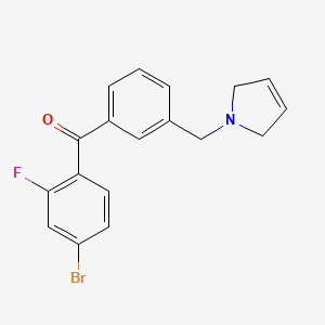 molecular formula C18H15BrFNO B1327220 (4-Bromo-2-fluorophenyl)(3-((2,5-dihydro-1H-pyrrol-1-yl)methyl)phenyl)methanone CAS No. 898749-35-4
