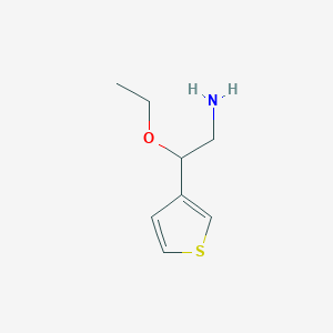 molecular formula C8H13NOS B13272218 2-Ethoxy-2-(thiophen-3-yl)ethan-1-amine 
