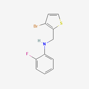 molecular formula C11H9BrFNS B13272236 N-[(3-bromothiophen-2-yl)methyl]-2-fluoroaniline 