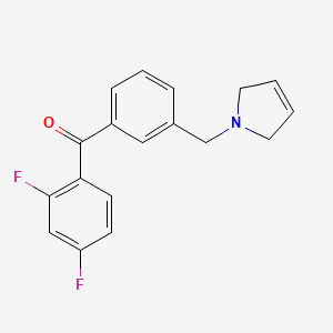 molecular formula C18H15F2NO B1327224 (2,4-Difluorophenyl)(3-((2,5-dihydro-1H-pyrrol-1-yl)methyl)phenyl)methanone CAS No. 898749-58-1