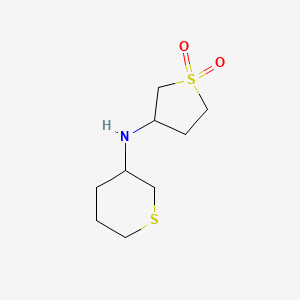 molecular formula C9H17NO2S2 B13272244 3-[(Thian-3-yl)amino]-1lambda6-thiolane-1,1-dione 