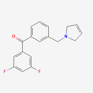 molecular formula C18H15F2NO B1327225 (3,5-Difluorophenyl)(3-((2,5-dihydro-1H-pyrrol-1-yl)methyl)phenyl)methanone CAS No. 898749-62-7