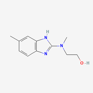 molecular formula C11H15N3O B13272259 2-[Methyl(5-methyl-1H-1,3-benzodiazol-2-yl)amino]ethan-1-ol 