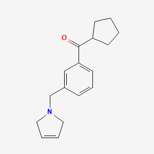 molecular formula C17H21NO B1327226 Cyclopentyl(3-((2,5-dihydro-1H-pyrrol-1-yl)methyl)phenyl)methanone CAS No. 898749-72-9