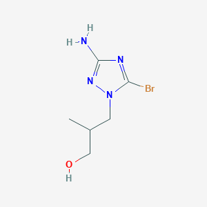 molecular formula C6H11BrN4O B13272261 3-(3-Amino-5-bromo-1H-1,2,4-triazol-1-yl)-2-methylpropan-1-ol 