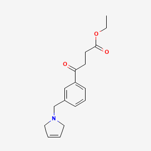 molecular formula C17H21NO3 B1327227 Ethyl 4-(3-((2,5-dihydro-1H-pyrrol-1-yl)methyl)phenyl)-4-oxobutanoate CAS No. 898749-76-3