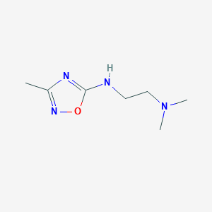 molecular formula C7H14N4O B13272297 Dimethyl((2-[(3-methyl-1,2,4-oxadiazol-5-YL)amino]ethyl))amine 