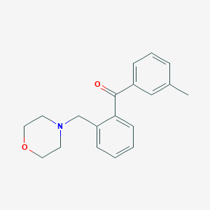 molecular formula C19H21NO2 B1327231 3'-Methyl-2-morpholinomethyl benzophenone CAS No. 898749-90-1