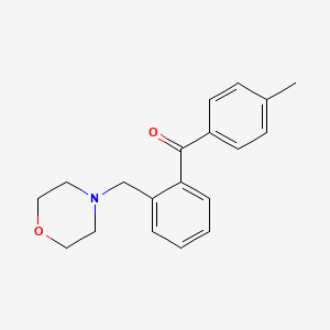 molecular formula C19H21NO2 B1327232 4'-Methyl-2-morpholinomethyl benzophenone CAS No. 898749-93-4