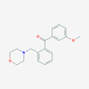 molecular formula C19H21NO3 B1327234 3'-Methoxy-2-morpholinomethyl benzophenone CAS No. 898749-99-0