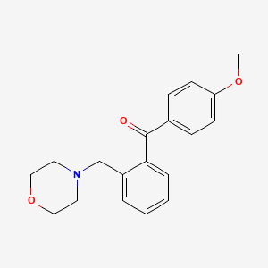 molecular formula C19H21NO3 B1327235 4'-Methoxy-2-morpholinomethyl benzophenone CAS No. 898750-02-2
