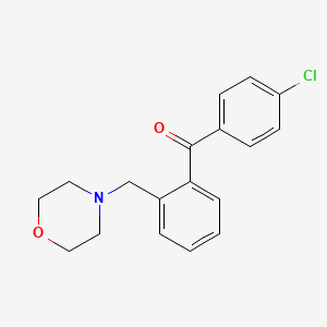 molecular formula C18H18ClNO2 B1327236 4'-Chloro-2-morpholinomethyl benzophenone CAS No. 898750-38-4