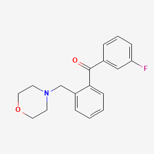 molecular formula C18H18FNO2 B1327237 3'-Fluoro-2-morpholinomethyl benzophenone CAS No. 898750-41-9