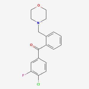 molecular formula C18H17ClFNO2 B1327239 4'-Chloro-3'-fluoro-2-morpholinomethyl benzophenone CAS No. 898750-65-7