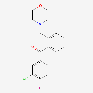 molecular formula C18H17ClFNO2 B1327240 3'-Chloro-4'-fluoro-2-morpholinomethyl benzophenone CAS No. 898750-68-0