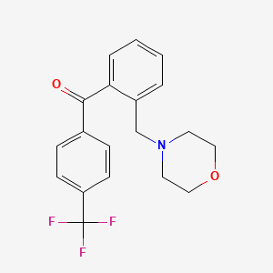 molecular formula C19H18F3NO2 B1327243 2-Morpholinomethyl-4'-trifluoromethylbenzophenone CAS No. 898750-83-9
