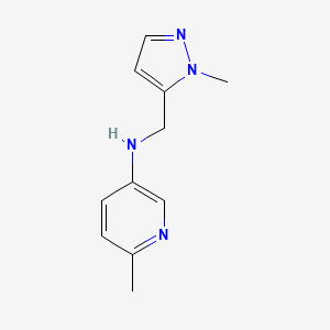 molecular formula C11H14N4 B13272431 6-Methyl-N-[(1-methyl-1H-pyrazol-5-yl)methyl]pyridin-3-amine 