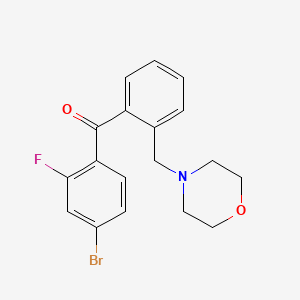 molecular formula C18H17BrFNO2 B1327244 4-Bromo-2-fluoro-2'-morpholinomethyl benzophenone CAS No. 898750-86-2