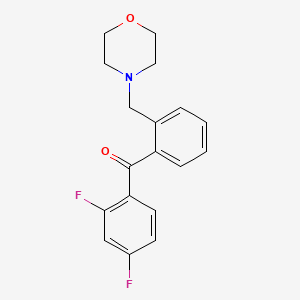 molecular formula C18H17F2NO2 B1327248 2,4-Difluoro-2'-morpholinomethyl benzophenone CAS No. 898751-13-8
