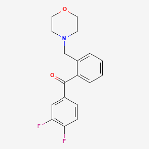 molecular formula C18H17F2NO2 B1327249 3',4'-Difluoro-2-morpholinomethyl benzophenone CAS No. 898751-17-2