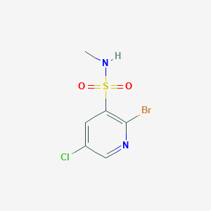 molecular formula C6H6BrClN2O2S B13272579 2-Bromo-5-chloro-N-methylpyridine-3-sulfonamide 