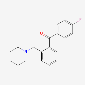 molecular formula C19H20FNO B1327260 4'-Fluoro-2-piperidinomethyl benzophenone CAS No. 898773-18-7