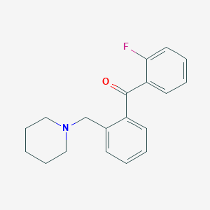 molecular formula C19H20FNO B1327262 2-Fluoro-2'-piperidinomethyl benzophenone CAS No. 898773-48-3