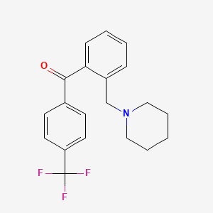 molecular formula C20H20F3NO B1327265 2-哌啶甲基-4'-三氟甲基联苯酮 CAS No. 898773-55-2