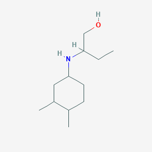 molecular formula C12H25NO B13272676 2-[(3,4-Dimethylcyclohexyl)amino]butan-1-ol 