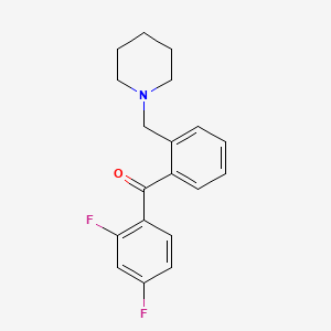 molecular formula C19H19F2NO B1327269 2,4-Difluoro-2'-piperidinomethyl benzophenone CAS No. 898773-75-6