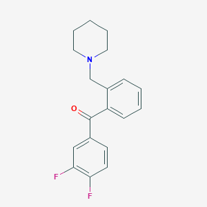 molecular formula C19H19F2NO B1327270 3',4'-Difluoro-2-piperidinomethyl benzophenone CAS No. 898773-77-8