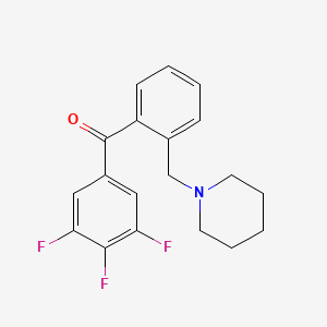 molecular formula C19H18F3NO B1327271 2-Piperidinomethyl-3',4',5'-trifluorobenzophenone CAS No. 898773-81-4