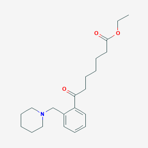 Ethyl 7-oxo-7-[2-(piperidinomethyl)phenyl]heptanoate