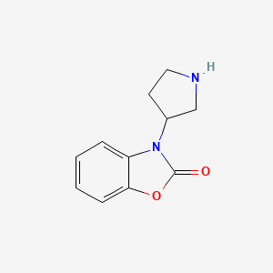molecular formula C11H12N2O2 B13272778 3-(Pyrrolidin-3-yl)-2,3-dihydro-1,3-benzoxazol-2-one 