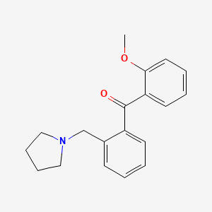 B1327278 2-Methoxy-2'-pyrrolidinomethyl benzophenone CAS No. 898774-11-3