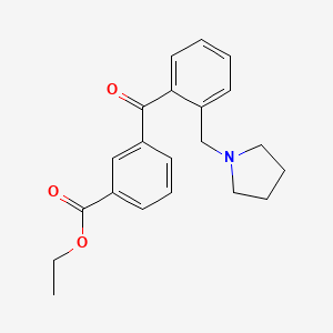 molecular formula C21H23NO3 B1327281 3'-Carboethoxy-2-pyrrolidinomethyl benzophenone CAS No. 898774-32-8