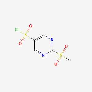 molecular formula C5H5ClN2O4S2 B13272822 2-Methanesulfonylpyrimidine-5-sulfonyl chloride 