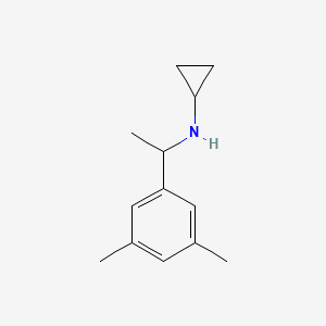 molecular formula C13H19N B13272852 N-[1-(3,5-dimethylphenyl)ethyl]cyclopropanamine 